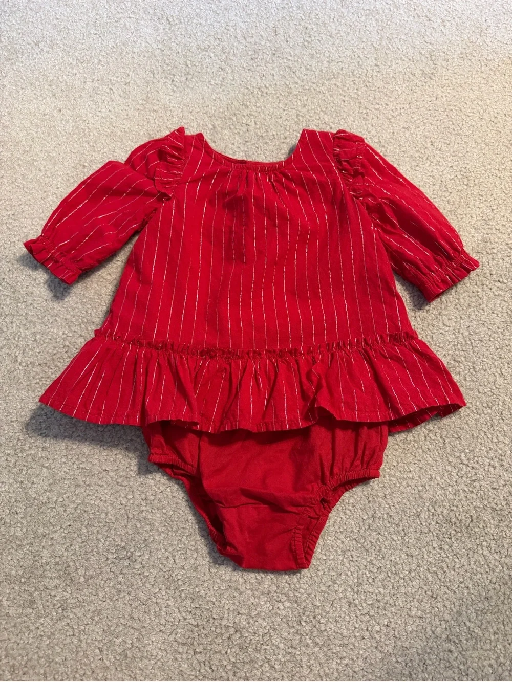 Baby Gap Red Long Sleeve Dress Pants Outfit Set Lot Of 2 Size 3-6 Months New
